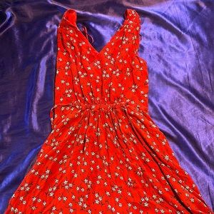 Red flower dress